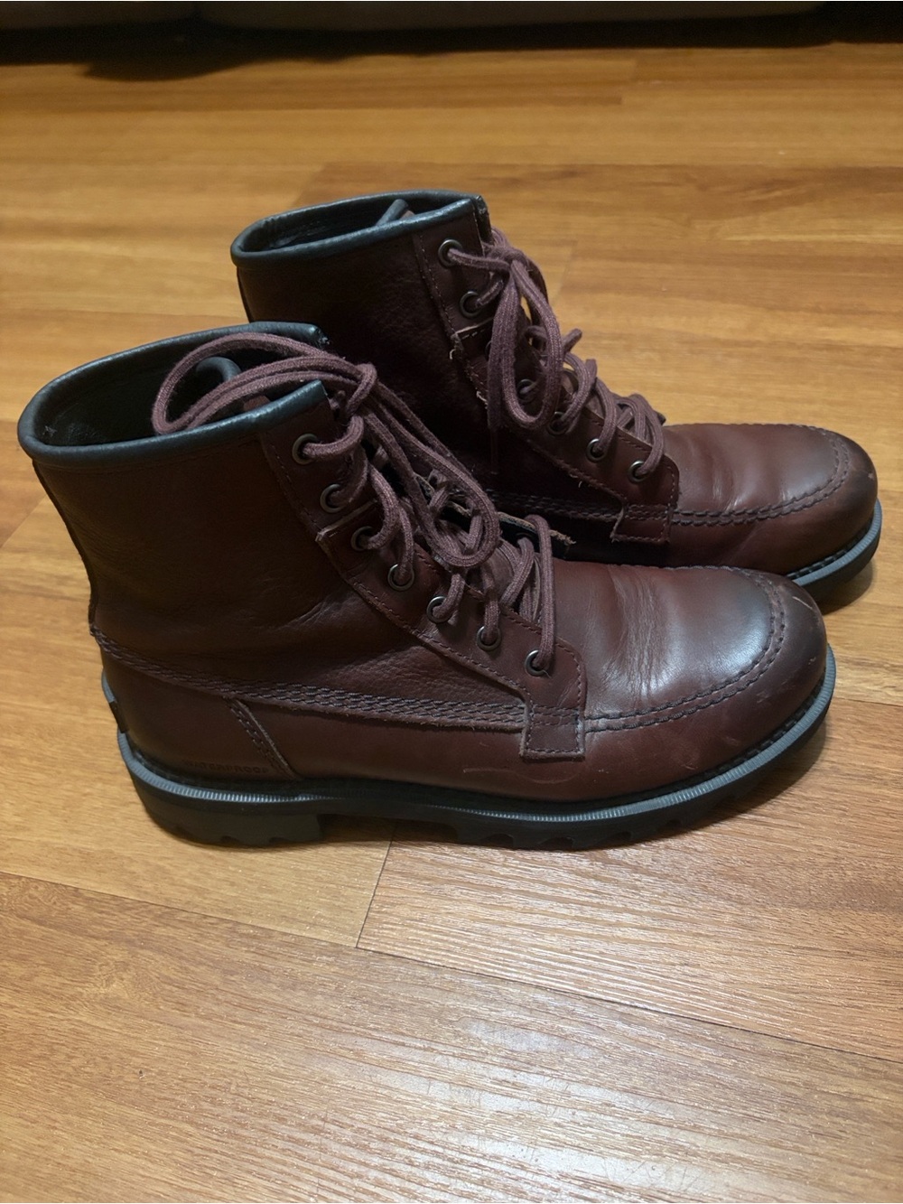 Sorel Mad Brick Six Waterproof Leather Boot Men's Dark Brown Size 8.5 VGUC